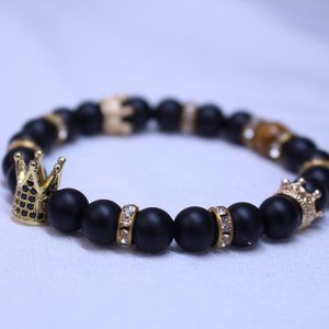 Handmade Men's Elastic Beaded Bracelet